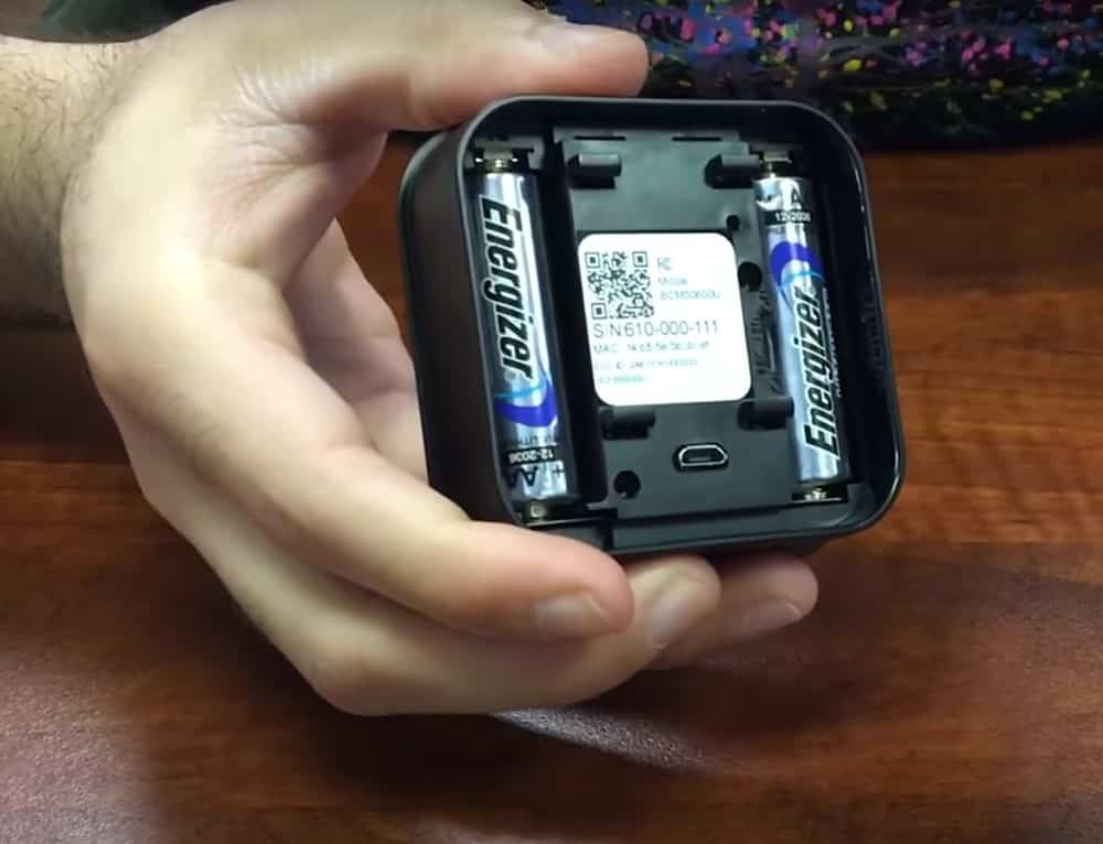 Inserting new batteries to blink XT camera