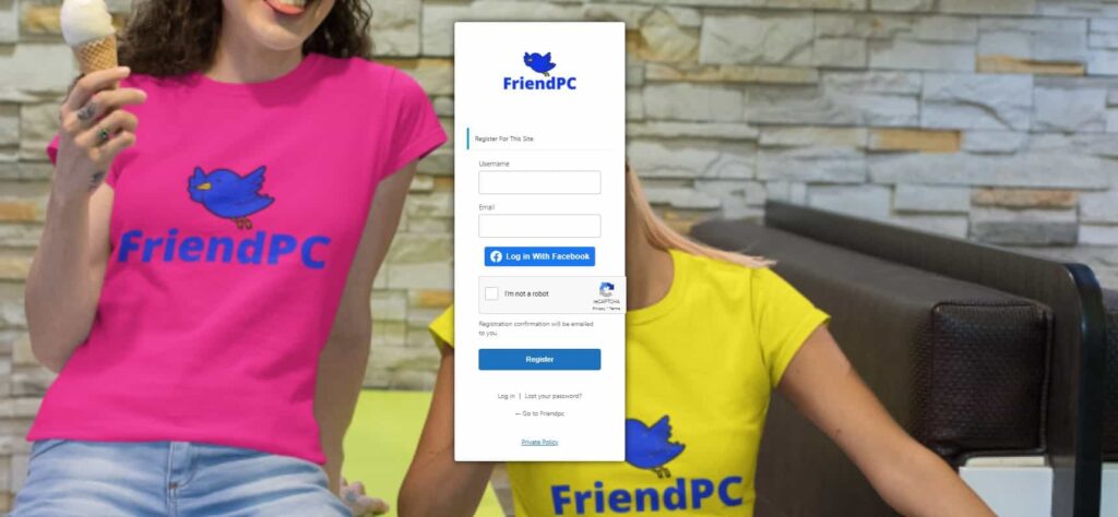 friendpc registration page