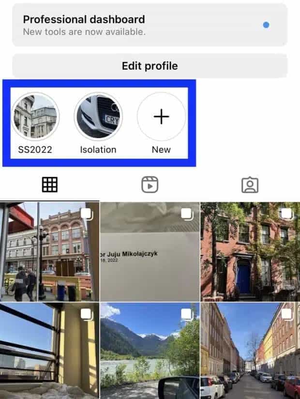 instagram profile dashboard
